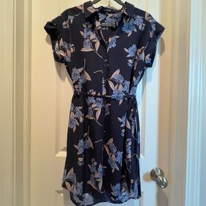 Express Navy Blue Floral Dress